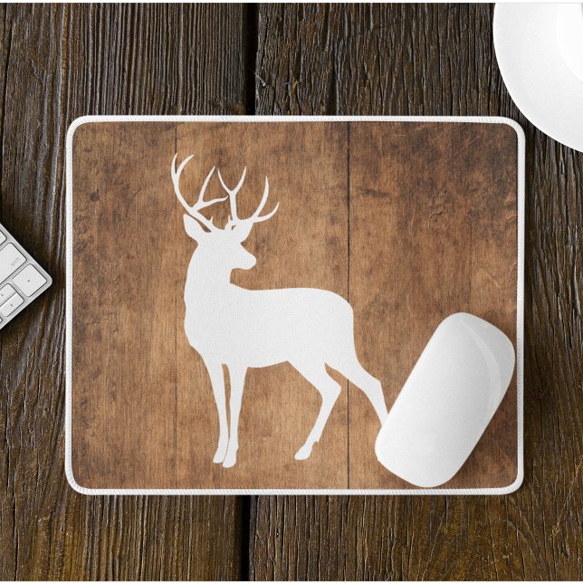 Vintage Schönheit Holz und Hirsch Mousepad (Von Creator hochgeladen)