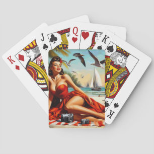 Vintage Schönheit Pinup Spielkarten
