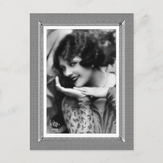 Vintage Schönheit - Starlet - schwarz-weiß Postkarte (Vorderseite)