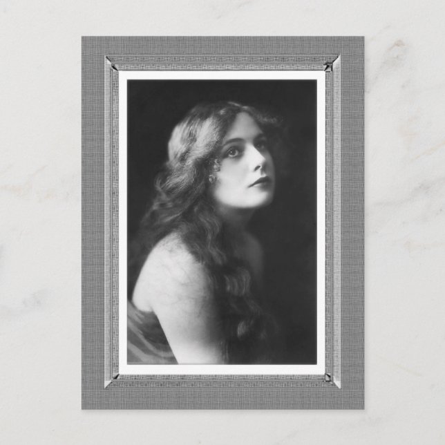 Vintage Schönheit - Träume - in Schwarz und Weiß Postkarte (Vorderseite)