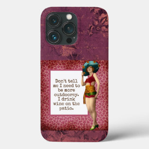 Vintage-Schönheit trinkt Wein Lustig Case-Mate iPhone Hülle