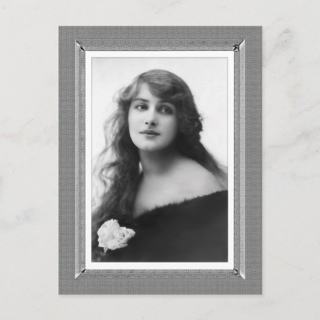 Vintage Schönheit - Vertrauen in Schwarzweiß Postkarte (Vorderseite)