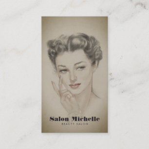 Vintage-Schönheitssalon Kosmetikerin Visitenkarte