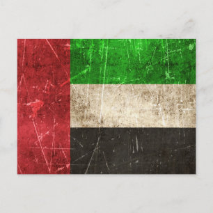 Vintage Schotterflagge der Vereinigten Arabischen Postkarte