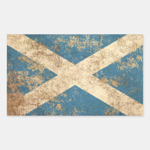 Vintage schottische Flagge mit rauem Alter Rechteckiger Aufkleber