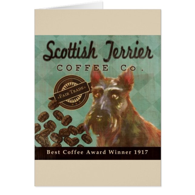Vintage schottische Terrier-Kaffee-Anzeige, (Vorne)