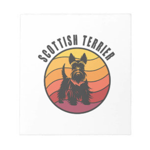 Vintage Schottischer Terrier Sonnenuntergang Notizblock