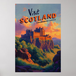 Vintage Schottland Edinburgh Castle Poster