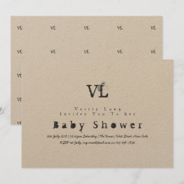 Vintage Schreibmaschine Babydusche lädt zu Kraft-I Einladung