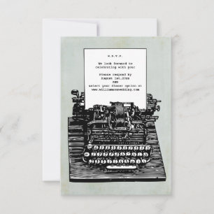 Vintage-Schreibmaschine Hochzeit RSVP Karte