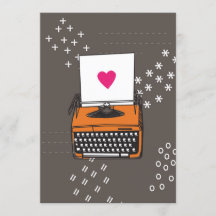 Vintage Schreibmaschine Karte - Herz