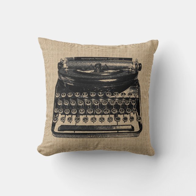 Vintage Schreibmaschine Pillow Kissen (Vorderseite)