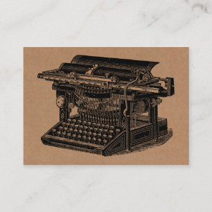 Vintage Schreibmaschine - Schwarz auf Kartontex Visitenkarte