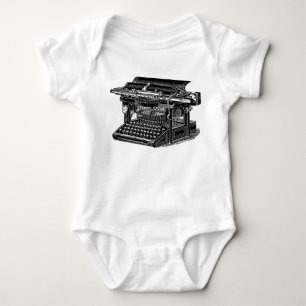 Vintage Schreibmaschine - Schwarz Baby Strampler