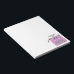 Vintage Schreibmaschine von Rosa Retro vom Schreib Notizblock<br><div class="desc">Niedliche Vintage Schreibmaschine in Rosa,  die mit Ihrem Text angepasst werden kann.</div>