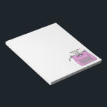 Vintage Schreibmaschine von Rosa Retro vom Schreib Notizblock<br><div class="desc">Niedliche Vintage Schreibmaschine in Rosa,  die mit Ihrem Text angepasst werden kann.</div>