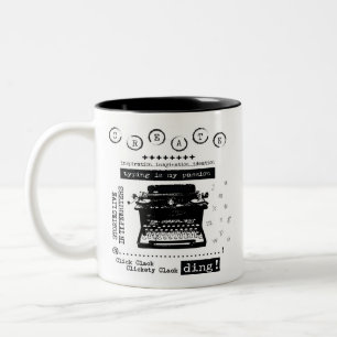 Vintage Schreibmaschine Zwei-Tone-Kaffee-Tasse Zweifarbige Tasse