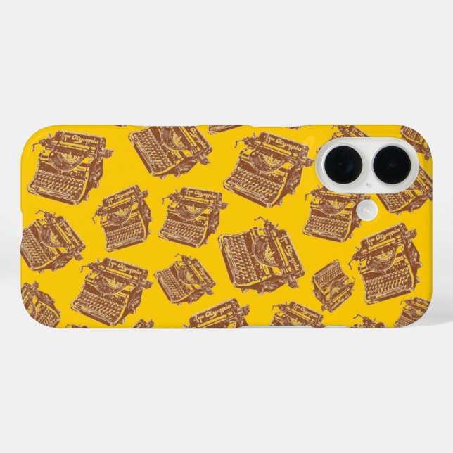 Vintage Schreibmaschinen iPhone 16 Hülle (Rückseite (Horizontal))