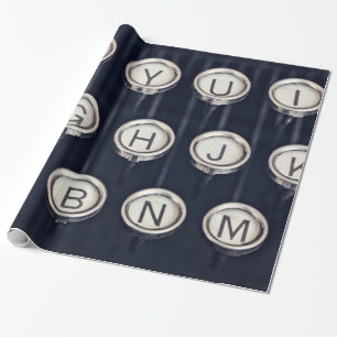 Vintage Schreibmaschinen-Schlüssel Geschenkpapier