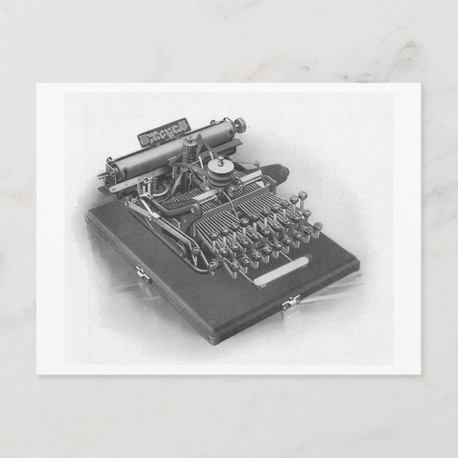 Vintage Schreibmaschinenpostkarte Postkarte (Vorderseite)