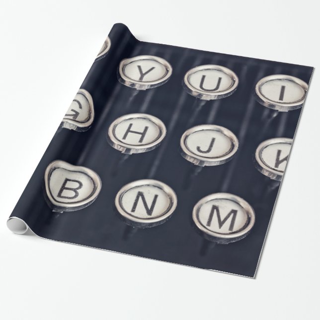 Vintage Schreibmaschinenschlüssel Geschenkpapier (Ungerollt)