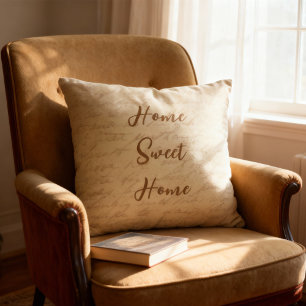 Vintage-Schrift beige personalisierbares Kissen