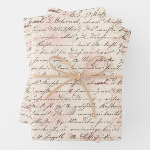 Vintage-Schrift Geschenkpapier Set