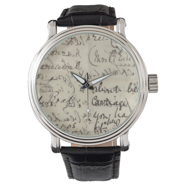 Vintage Schriftzeichen Armbanduhr (Vorderseite)