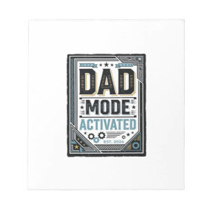 Vintage-Schriftzug-Shirt-Design 'Dad Mode aktivier Notizblock