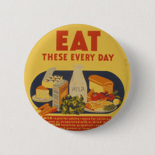 Vintage-Schultage-Milchposter Button