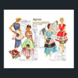 Vintage Schürze Nähen Muster Plakat<br><div class="desc">Schürze kommen zurück.</div>