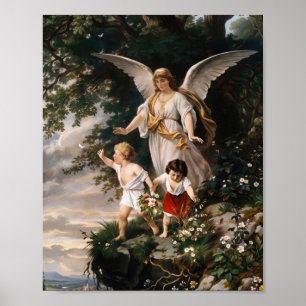 Vintage-Schutzengel-Druck von Plockhorst Poster