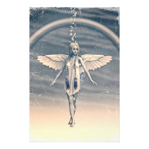 Vintage-Schutzengel-Regenbogen-Kunst Fotodruck