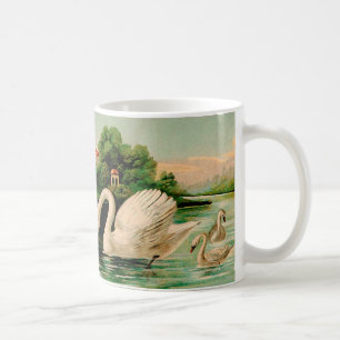 Vintage Schwan im See Kaffeetasse