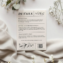 Vintage Schwarz-Creme-Retro-Hochzeitskarte Begleitkarte