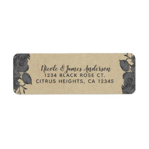 Vintage Schwarz-Flora-Rose und Hochzeiten von Kraf