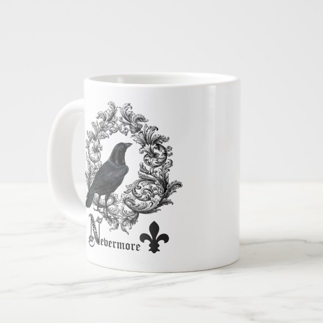 Vintage Schwarz-Halbkugel Jumbo-Tasse (Vorderseite Links)