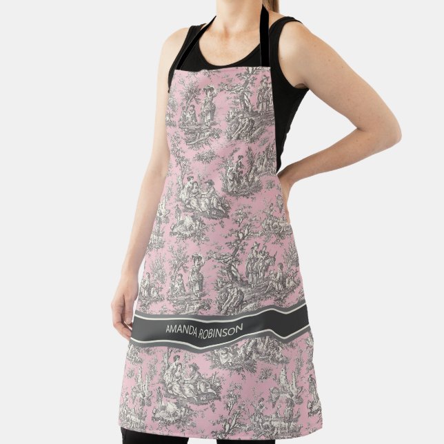 Vintage schwarz-rosa-Toile Schürze (InSitu)