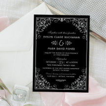 Vintage Schwarz-Silber Art Deco Hochzeit