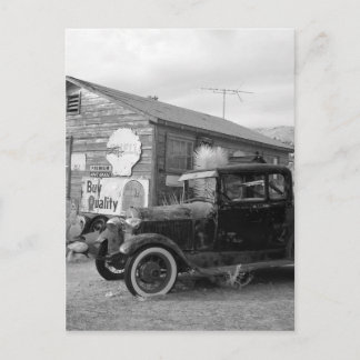 Vintage Schwarz-Weiß-Auto Postkarte
