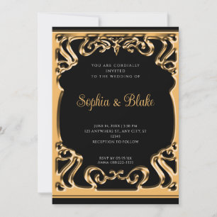 Vintage Schwarz-Weiß-Edition Art Deco Hochzeit Einladung