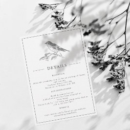 Vintage Schwarz-Weiß-Hochzeitskarte RSVP Karte