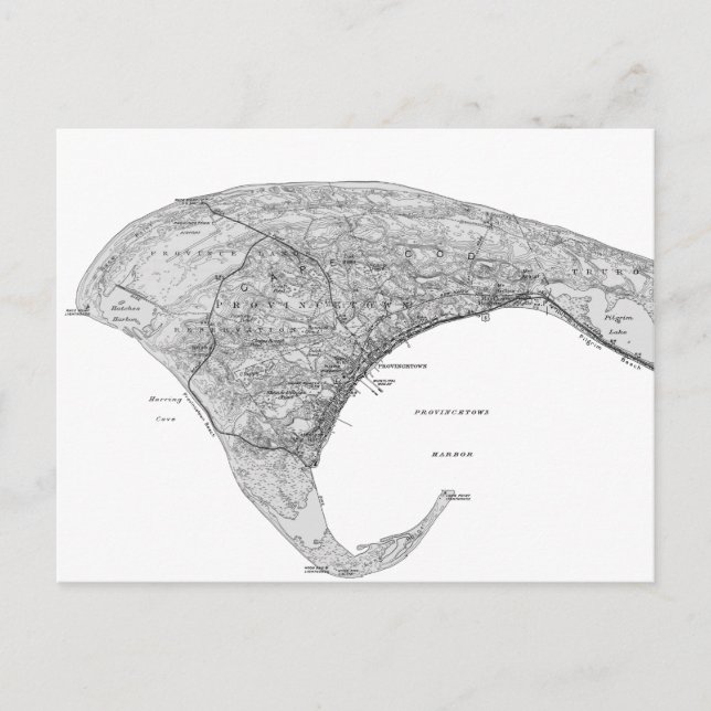 Vintage Schwarz-Weiß-Provinzstadt Postkarte (Vorderseite)