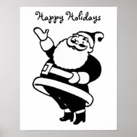 Vintage Schwarz-Weiß-Santa-Claus-Kunst