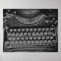 Vintage Schwarz-Weiß-Schreibmaschine