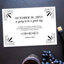Vintage Schwarz-Weiß-Typografie-Hochzeit