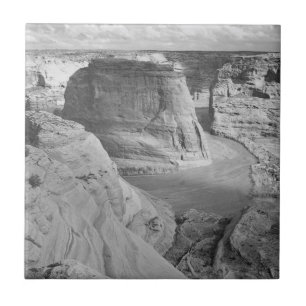 Vintage Schwarz-weiße Ansel Adams Canyon Fotografi Fliese