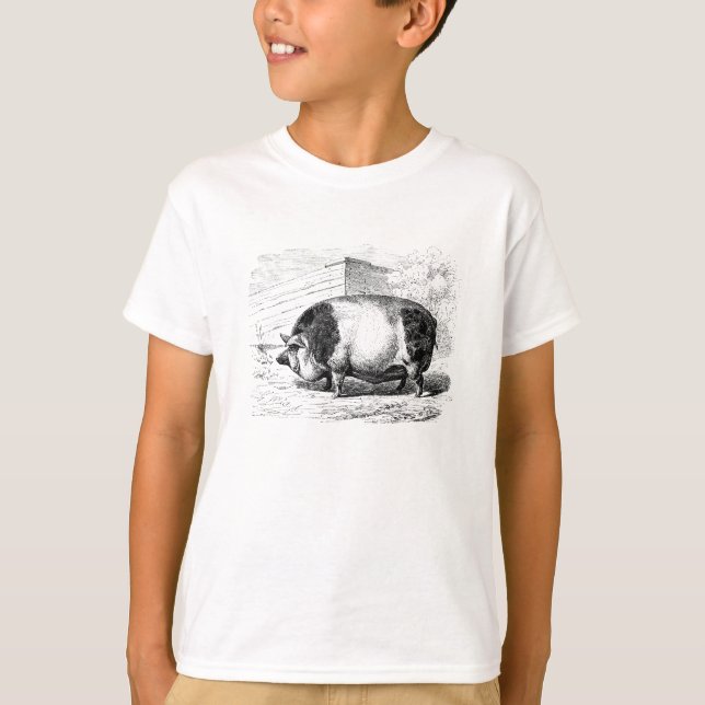 Vintage Schwarz-weiße gepunktete T-Shirt (Vorderseite)