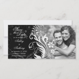 Vintage Schwarz-weiße Hochzeit speichern Sie das D Save The Date