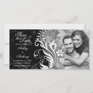 Vintage Schwarz-weiße Hochzeit speichern Sie das D Save The Date